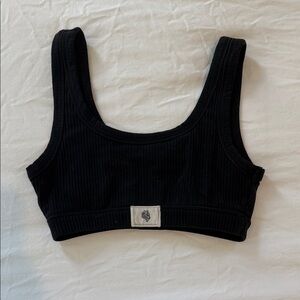Black Ribbed Sports Bra darc sport